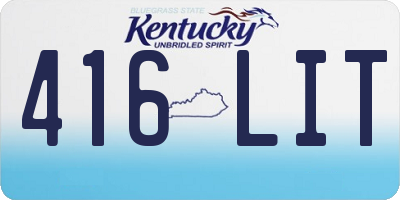 KY license plate 416LIT