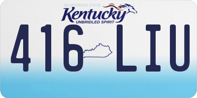 KY license plate 416LIU