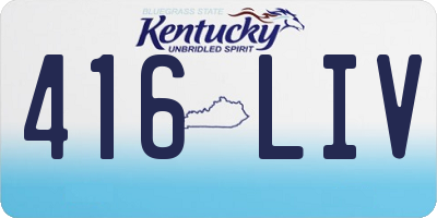 KY license plate 416LIV