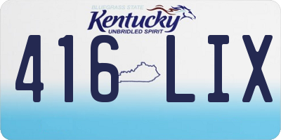 KY license plate 416LIX