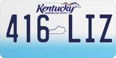 KY license plate 416LIZ