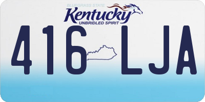 KY license plate 416LJA