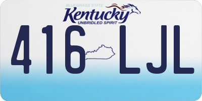 KY license plate 416LJL