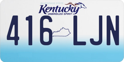 KY license plate 416LJN