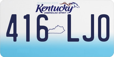 KY license plate 416LJO