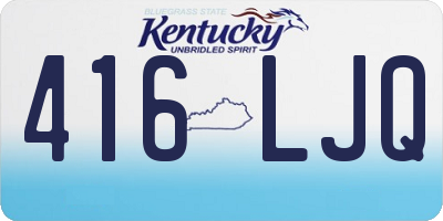 KY license plate 416LJQ