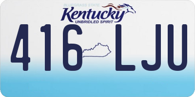 KY license plate 416LJU