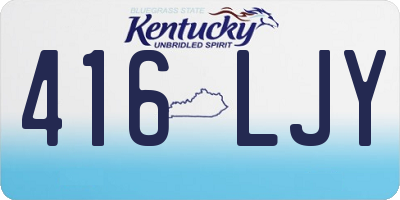 KY license plate 416LJY