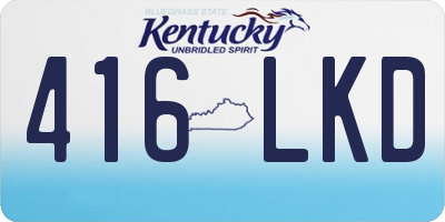 KY license plate 416LKD
