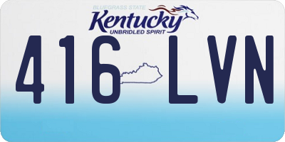 KY license plate 416LVN