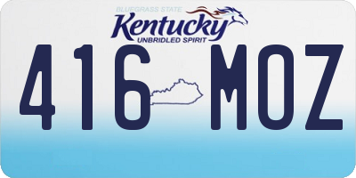 KY license plate 416MOZ