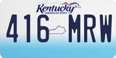 KY license plate 416MRW