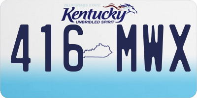 KY license plate 416MWX