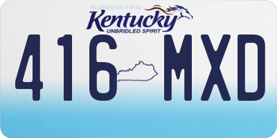 KY license plate 416MXD