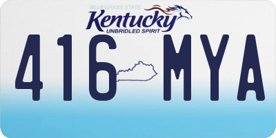 KY license plate 416MYA