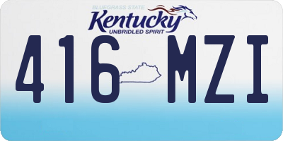 KY license plate 416MZI