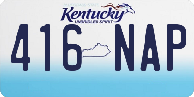 KY license plate 416NAP