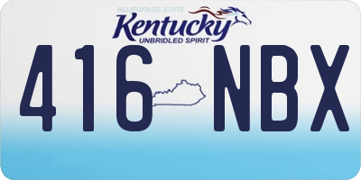 KY license plate 416NBX