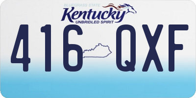 KY license plate 416QXF