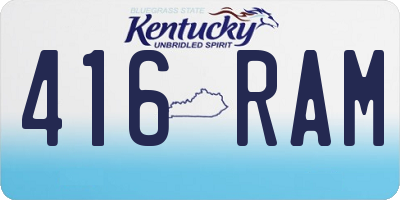 KY license plate 416RAM