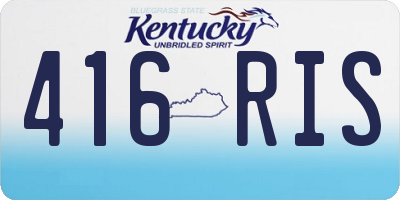 KY license plate 416RIS