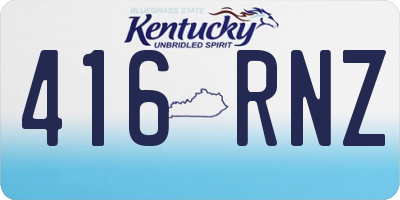 KY license plate 416RNZ
