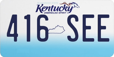 KY license plate 416SEE