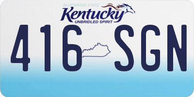 KY license plate 416SGN