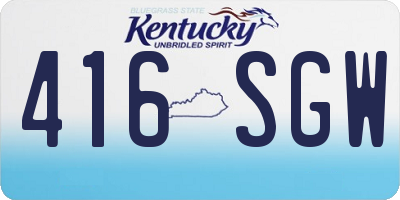 KY license plate 416SGW