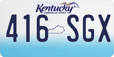 KY license plate 416SGX