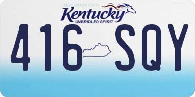 KY license plate 416SQY