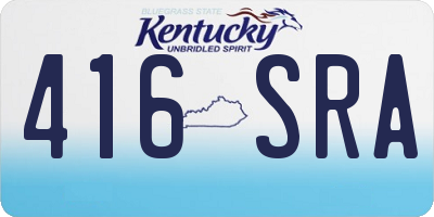 KY license plate 416SRA