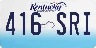 KY license plate 416SRI