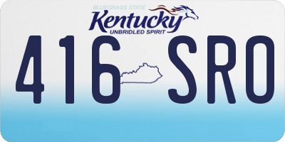 KY license plate 416SRO