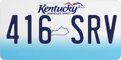 KY license plate 416SRV