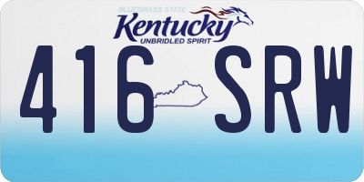 KY license plate 416SRW
