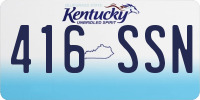 KY license plate 416SSN