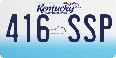 KY license plate 416SSP