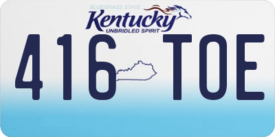 KY license plate 416TOE
