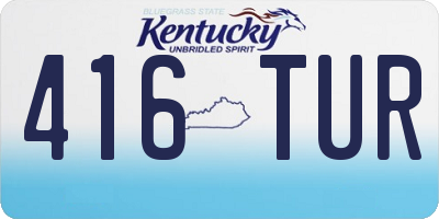 KY license plate 416TUR