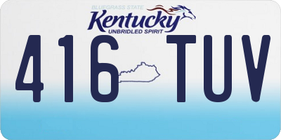 KY license plate 416TUV