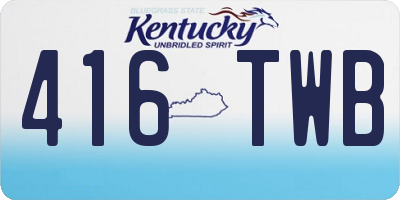 KY license plate 416TWB