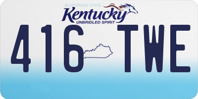 KY license plate 416TWE