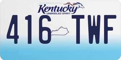 KY license plate 416TWF