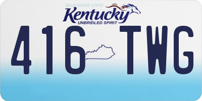 KY license plate 416TWG