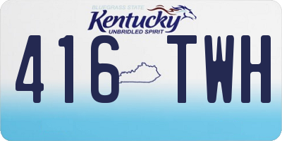 KY license plate 416TWH