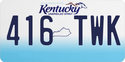 KY license plate 416TWK