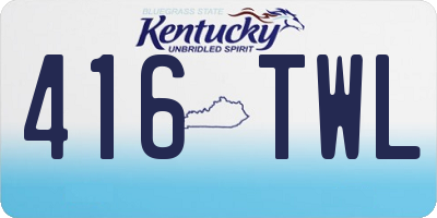 KY license plate 416TWL