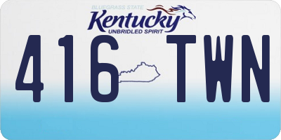 KY license plate 416TWN