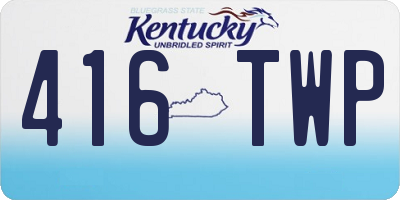KY license plate 416TWP